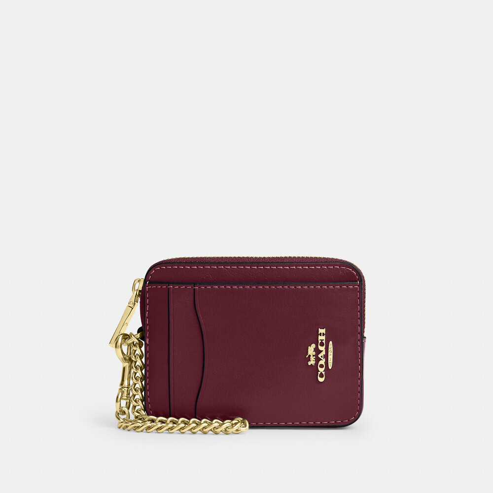 Coach Outlet Zip Card Case Dark Cherry